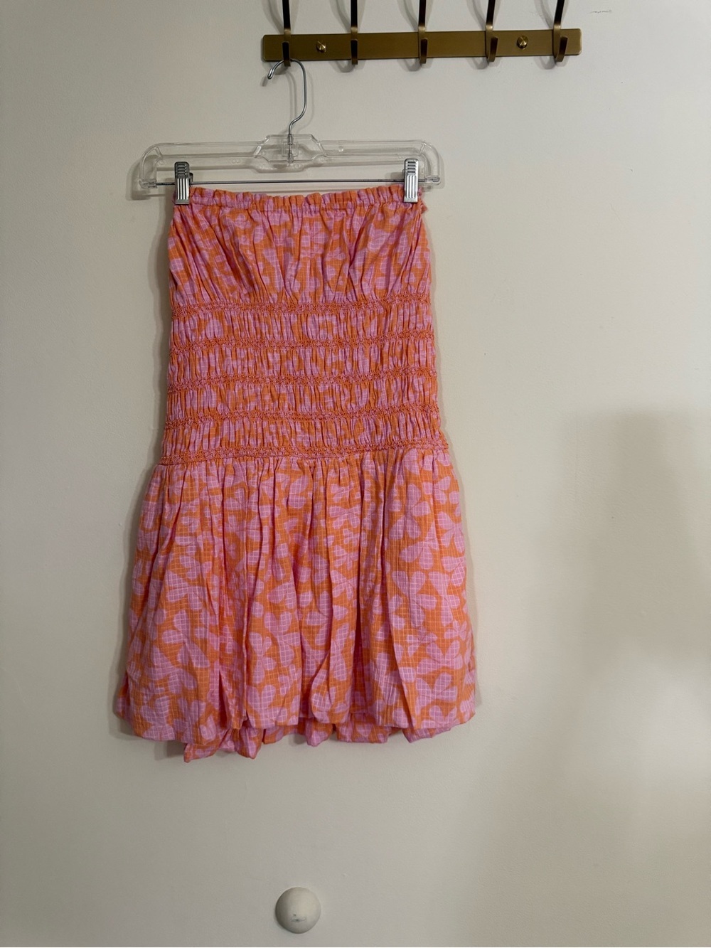 Free People Annalise Bubble Mini Dress Pink And Coral Combo NWOT Small S - Picture 4 of 7
